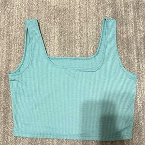 SHEIN Teal Ribbed Crop Top